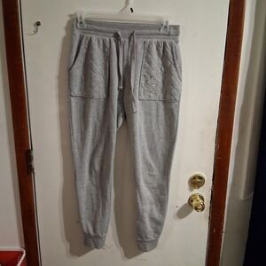 Mickey Mouse Embroidered Sweatpants Gray Quilted‎ Pockets Fair